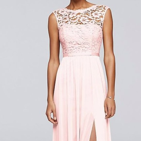 PROM Dress/ GRAD/ Formal Long Bridesmaid Dress Petal Lace - David's Bridal - Picture 1 of 5